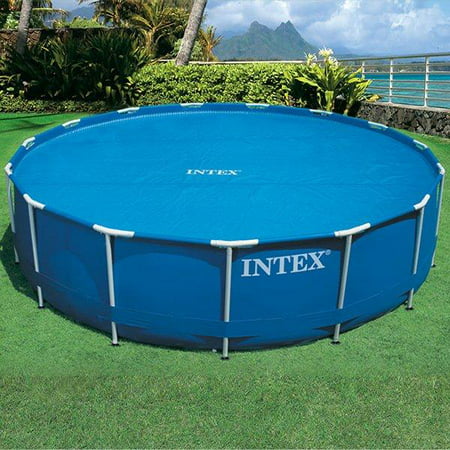 Intex 29024E 16 Foot Above Ground Swimming Pool Solar Cover with Carry Bag, Blue