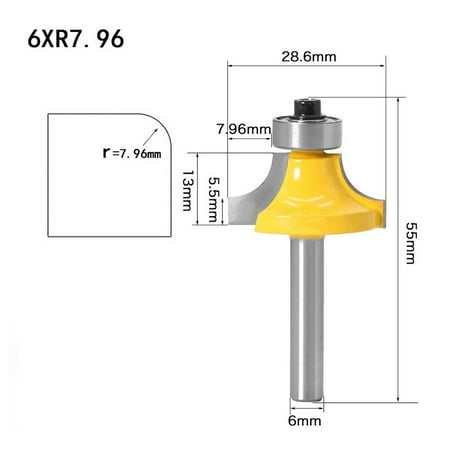 

6mm Shank Corner Round Over Router Bit with Bearing Milling Cutter for Woodwork
