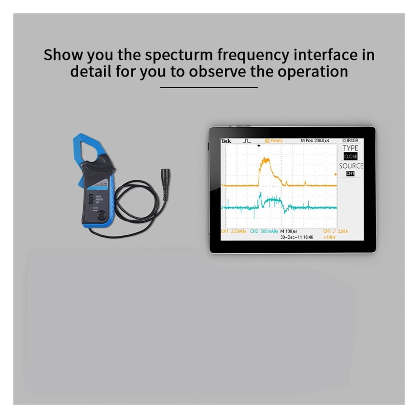 AC/DC Current Clamp Meter Oscilloscopes AC/DC 20KHz 400Hz Bandwidth 1mV/10mA 650A ,Professional Designed