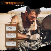 Carbon Fiber Outdoor Sports Mens Watch Compass Altimeter Barometer Thermometer Alarm Clock