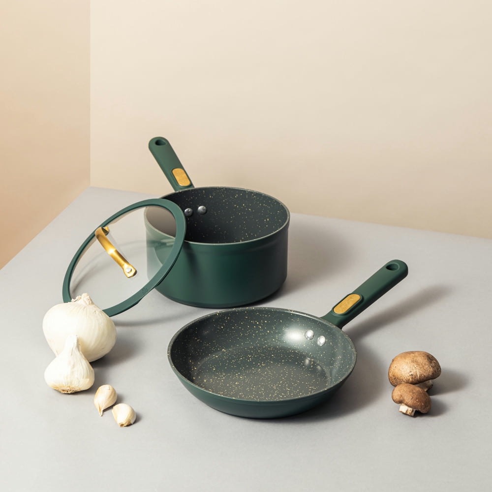 Thyme Table Granite 12 Piece Cookware Set Non Stick Hunter Green