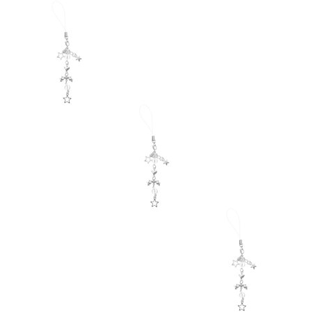 Set of 3 Phone Strap Charm Cellphone Chain Star Charms Cherry Keychain Miss
