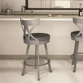 thumbnail image 3 of Amisco Washington 30" Swivel Stool - Black Faux Leather /Glossy Gray Metal, 3 of 4