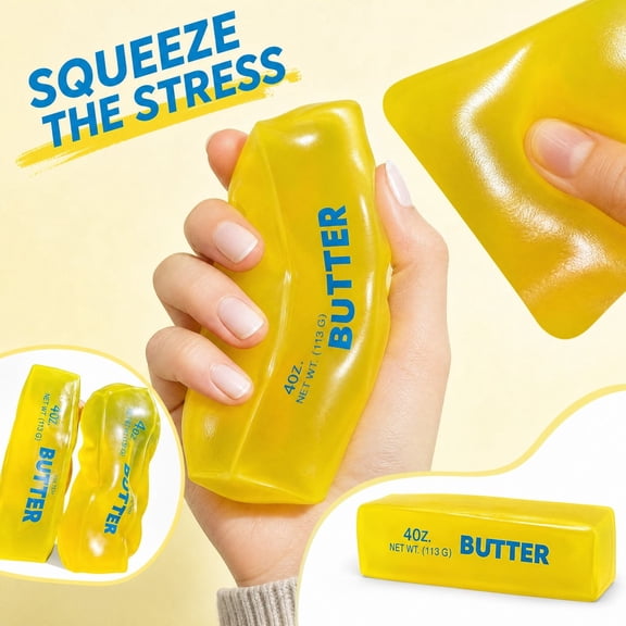 Butter Squishy Slow Rising Squishy Fidget Toys, Stress Relief Sensory Toys for ADHD Autism,Giant Squishies Butter Fidget Toy for Anxiety & Sensory Stress Relief Party Favors Office Desk Gadgets