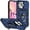 Blue, variant on iPhone 13 Pro Max Kickstand Armor Case with Slide Camera Lens Protection Cover Built-in 360° Rotate Ring Holder Stand Magnetic Military Shockproof Phone Cover Case for iPhone 13 Pro Max,
Gold