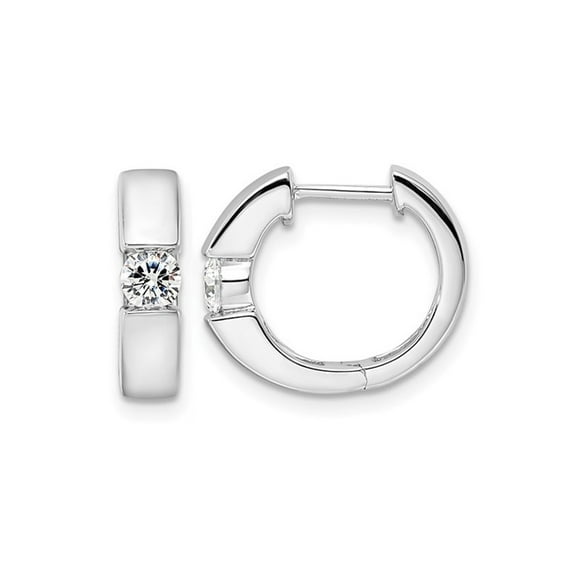 1/3 Carat (Ctw VS2-SI1, D-E-F) Lab Grown Diamond Hoop Earrings in 14K White Gold for Women