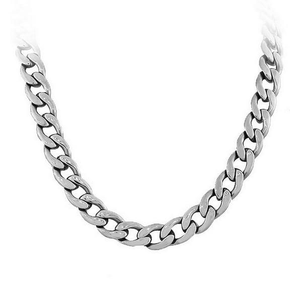 My Daily Styles Stainless Steel Silver-Tone Men's Classic Link Cuban Chain Necklace