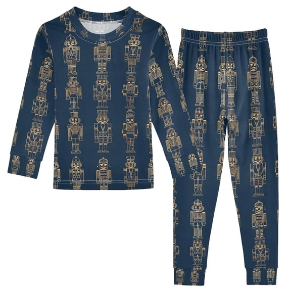 joogoo Golden Nutcrackers 2 Piece Long Sleeve Tee and Pants Cotton Pajama Set 5Y