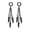 Black, variant on 2pcs Long Feather Leaf Earrings Clip On Non Piercing Tassel Stud for Men Women-Gold