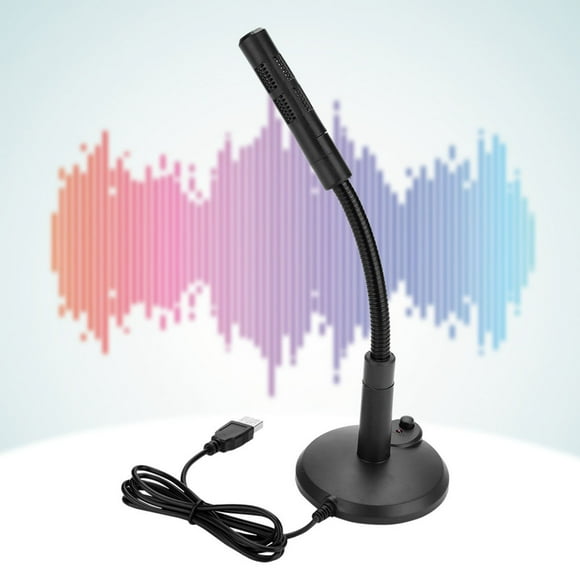 USB Microphone Clear Sound Recording Chatting 360 Stand PC Black