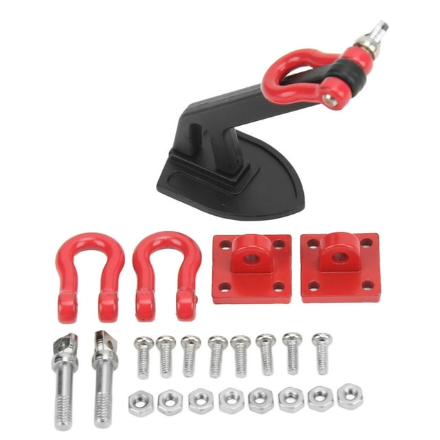 Ancla de cabrestante de metal RC Material de aleación de aluminio resistente a la corrosión Gancho de hebilla de remolque de remolque de coche RC para coche de escalada 1/10 RC Negro