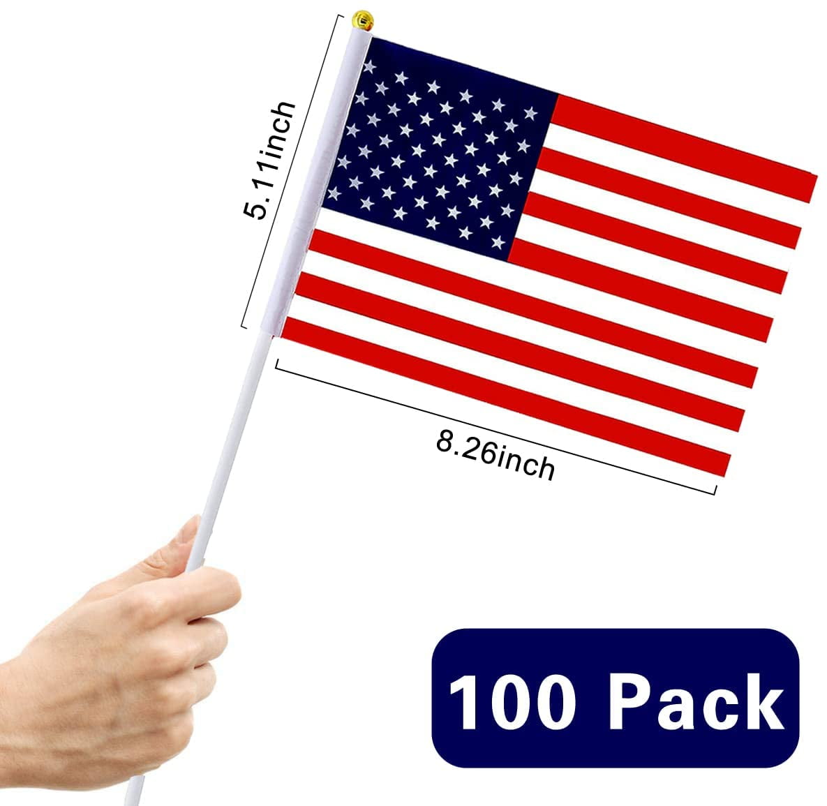 : QQSD US American Small Flag Stick Mini Hand Held