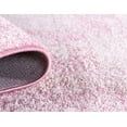 Dover Collection Rug 5 Ft Round Pink LowPile Rug Perfect