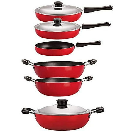 

Nirlon 3 Layer Non-Stick Coated Gas Compatible Kitchenware Essential Combo Gift Item Set 6 Piece Set