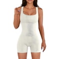thumbnail image 1 of Women's Solid-Color Sleeveless Jumpsuit Shorts Stylish All-match Shorts Pants for Workout Cycling, 1 of 5