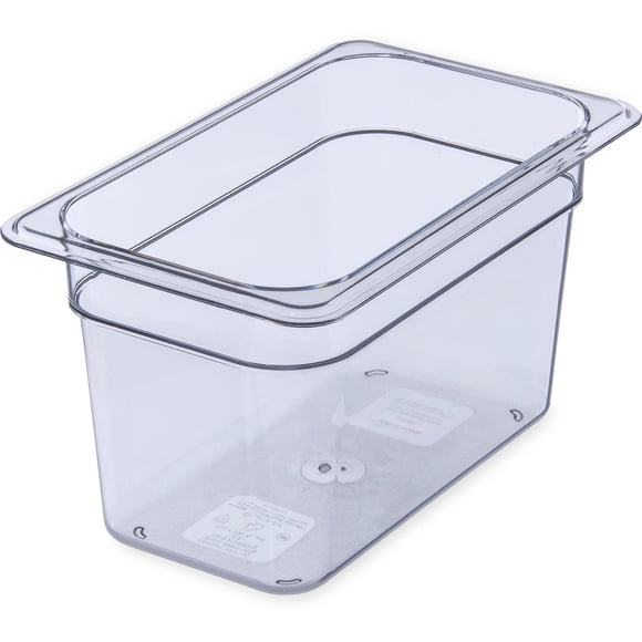 Carlisle FoodService Products Plastic Food Pan 1/4 Size 6 Inches Deep Clear