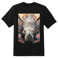 thumbnail image 2 of Plus Size Shirt for Women Black Tops for Women Oversized Short Sleeves Shirt for Women Rhino Head1 T Shirt Crewneck Shirt for Women 3XL, 2 of 5