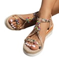 thumbnail image 1 of Sandales à Plateforme Boho pour Femmes, Sandales d'Été Tissées avec Strass, Espadrilles Compensées, 1 of 7