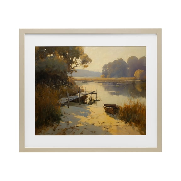 Stupell Industries Coastal Golden Hour in Autumn Birch Framed Print Under Glass, 21 x 17, by Arlington Prints