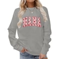 thumbnail image 2 of Valentine's Day Sweatshirt for Women 2026 Love Heart Graphic Pullover Crewneck Long Sleeve Tops Valentines Sweatshirt Grey XXL, 2 of 5