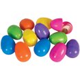 thumbnail image 2 of Solid Bright Color Hinged Easy Snap Plastic Easter Eggs, 12 CT, 2.5", Assorted, 2 of 2