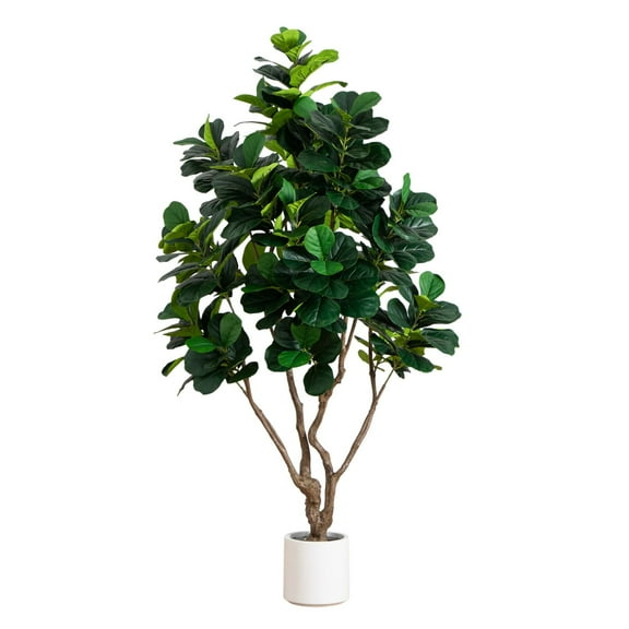 Nearly Natural Potted Fiddle Leaf Artificial Tree - 8' - Unlit