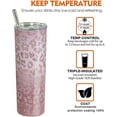 thumbnail image 6 of Leopard Tumbler With Lid and Straw Stainless Steel 20oz Cheetah Print Skinny Tumbler Insulated Leopard Print Tumbler Water Bottle Cups Travel Mug Gifts for Women, 6 of 6