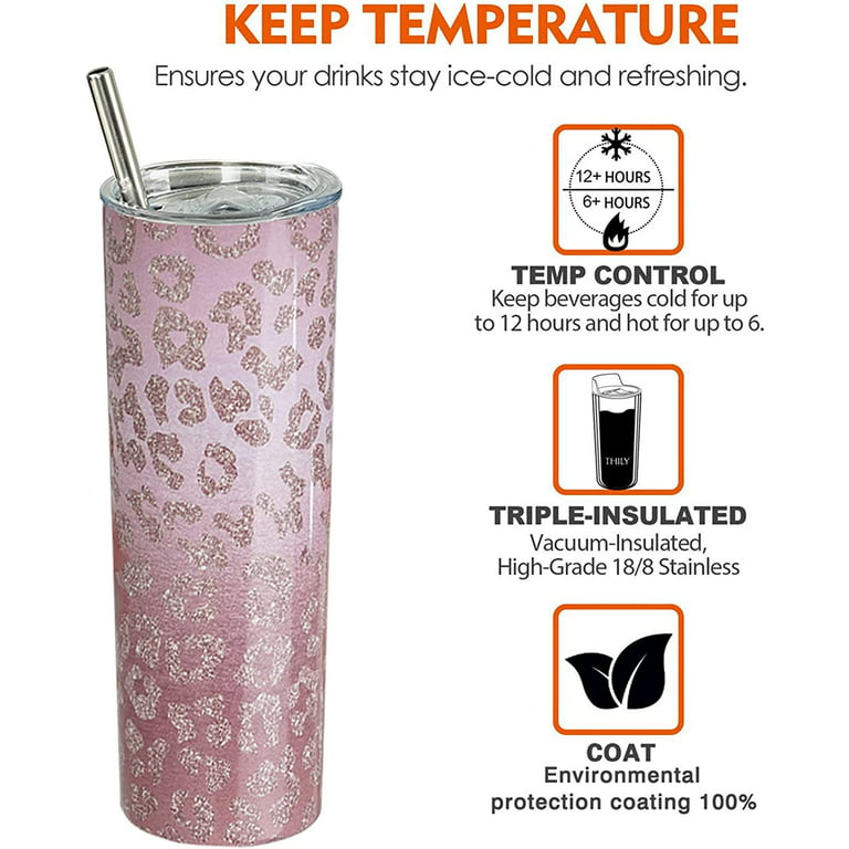 Leopard Print Tumbler With Lid, Stainless Steel Insulated Water Bottle With  Handle, Portable Drinking Cups, For Car, Home, Office, Summer Drinkware,  Travel Accessories, Birthday Gifts - Temu