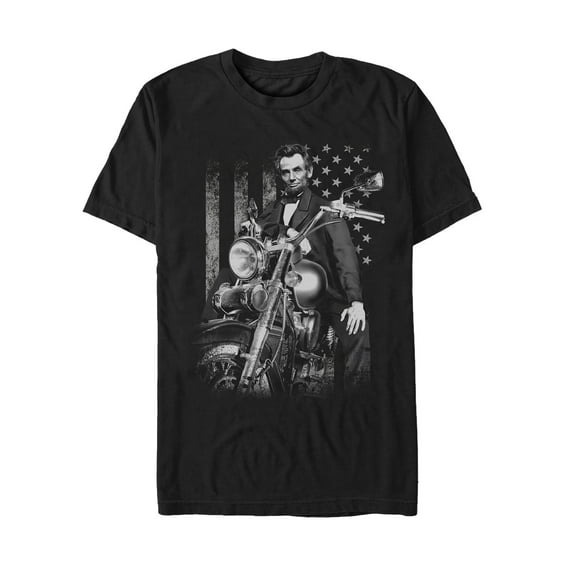 Men's Lost Gods Fourth of July  Lincoln Motorcycle  Graphic Tee Black X Large
