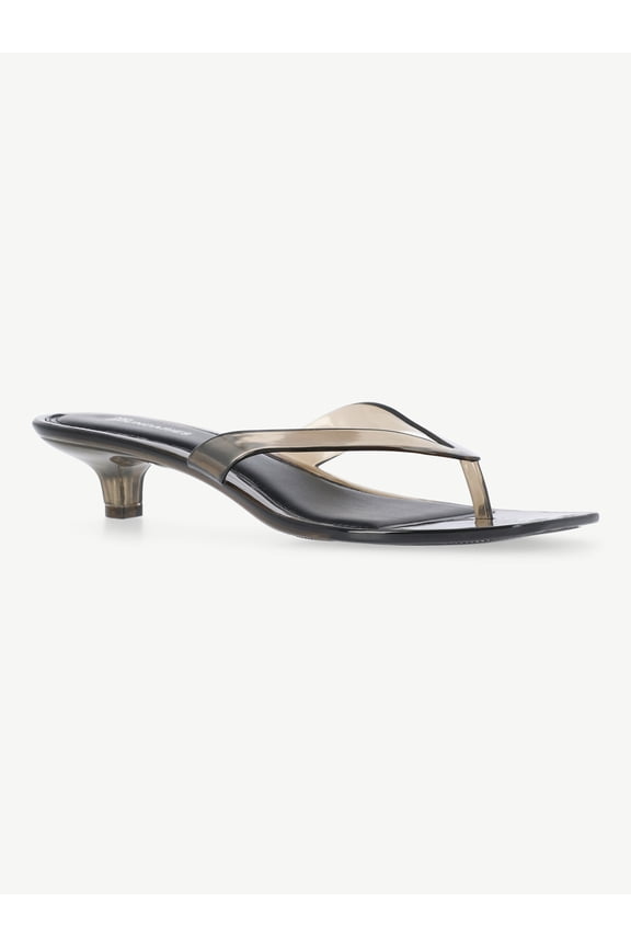 Women's Jelly Flip Flop Kitten Heel Sandals