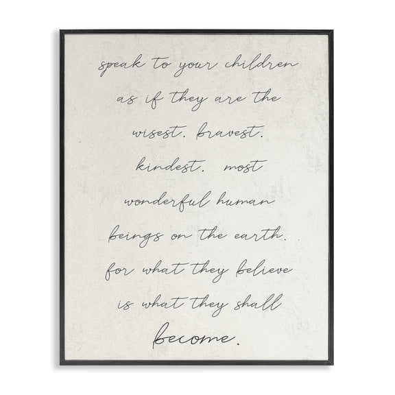 Stupell Industries Farmhouse Wisest Bravest Kindest Children They Will Become Phrase Black Framed Giclee Art, 11 x 14, by Lil' Rue