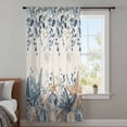 thumbnail image 3 of Blue Eucalyptus Coastal Sheer Curtains 54 Inches Long, Beach Starfish Shell Nautical Rustic Light Filering Curtains, Breathable Simi Curtain Privacy Drapes for Kitchen Bathroom Small Window Treatment, 3 of 9