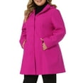 thumbnail image 4 of GRACE & GRANDEUR Abrigo Elegante de Manga Larga con Capucha Desmontable para Mujeres Talla Grande 4X Rosa Fucsia, 4 of 6
