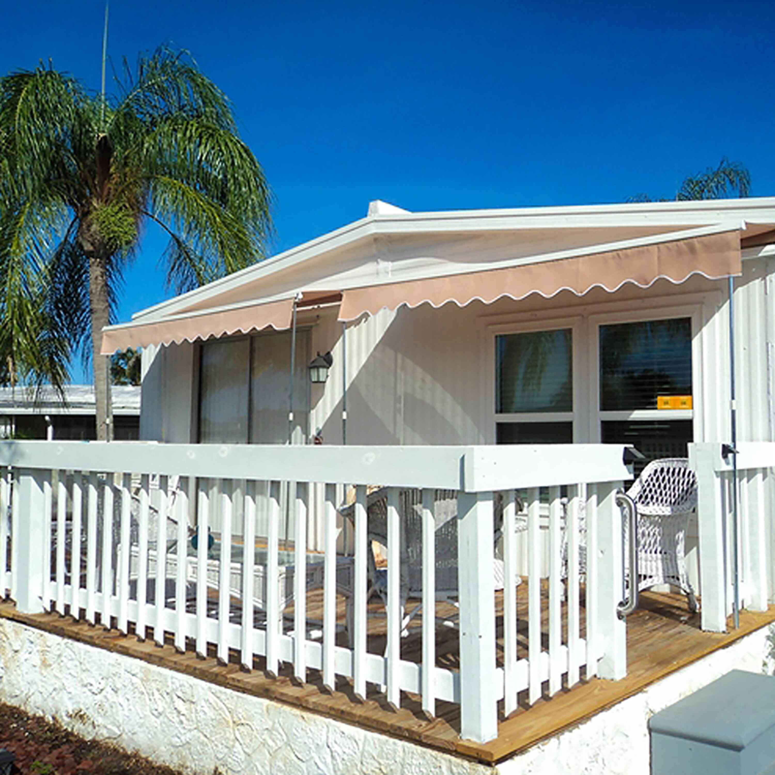 ALEKO 20 x 10 ft Sand Motorized Retractable Patio Awning