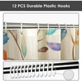 thumbnail image 6 of Boho Floral Shower Curtain, Fall Colorful Botanical Flower Leaves Bohemian Yellow Fabric Shower Curtain Set with 12 Hooks, Bathroom Bathtub Accessories Decor Cloth Curtain 72x72 Inches, 6 of 6