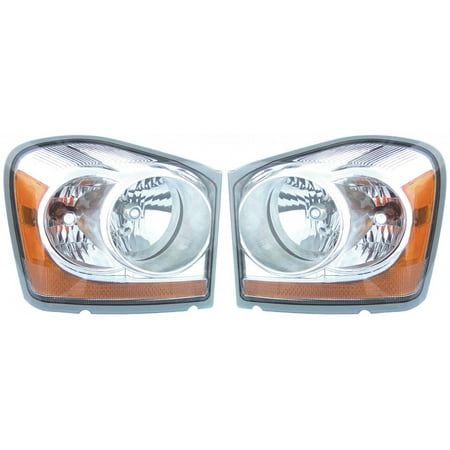 For 2004-2005 Dodge Durango Pair Head Lights Driver and Passenger Side ; w/Integrated Marker Lamp CH2502147 CH2503147 - replaces 55077721AC/AD 55077720AC/AD