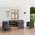 thumbnail image 1 of vidaXL 8 Piece Garden Lounge Set with Cushions Poly Rattan Grey, 1 of 5