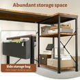 thumbnail image 3 of Exenoray L-Shaped Computer Desk with Power Outlet, 48" Reversible Corner Desk with Storage Shelf & Fabric Organizer, Space-Saving Home Office Workstation, Rustic Brown, 3 of 7
