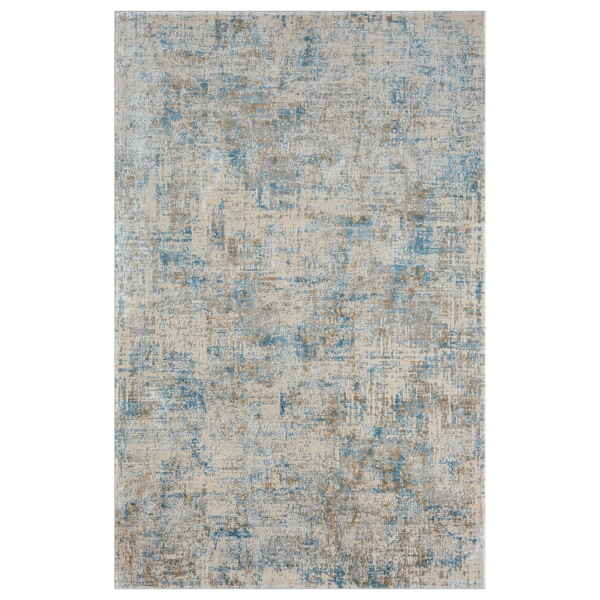 Ox Bay Dallas 2' x 3' Blue/Gray Abstract Premium Ultra-Soft Indoor Area Rug