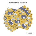thumbnail image 2 of Placemats Set Of 4 / 6, Cute Cat Face Collar Fish Placemats For Dining Table Indoor/Outdoors Heat Resistant Washable Placemats 18" X 12", 2 of 6