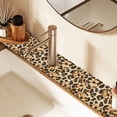 thumbnail image 2 of Yayeee Faucet Mat for Kitchen Sink 30" Diatomite Long Splash Guard Pad, Brown Floral Leopard Pattern, 2 Pack, 2 of 7