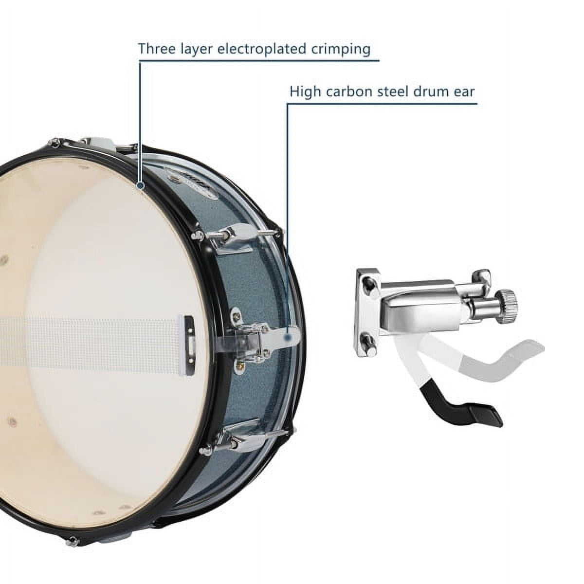 Full Size Adult Drum Set 5-Piece Black with Bass Drum, two Tom Drum, Snare Drum, Floor Tom, 16" Ride Cymbal, 14" Hi-hat Cymbals, Stool, Drum Pedal, Sticks