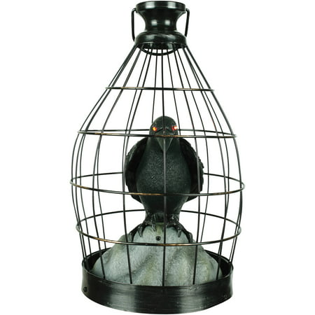 Crow In Cage Animated Halloween Decoration