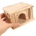 Simple Wood Hamster House Pet Cage Hideout Small Animals Hideaway Hut
