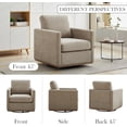 thumbnail image 6 of Set of 2 Mid Century Modern Swivel Accent Chairs, 30.7" Wide, Ergonomic Design with Wavy Chenille Fabric, Taupe, 6 of 7