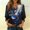 Blue, variant on Drovellove Women's Casual V Neck Cardigan with 3/4 Length Sleeve - Button Down Up Plaid Print Tunic Top for Spring