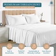 thumbnail image 5 of Casa Platino 100% Cotton Sheets Full Size Set – 600 Thread Count Full Sheets, Silky Sateen Weave, Buttery Soft & Breathable, 15" Deep Pocket, Machine Washable – White, 5 of 8