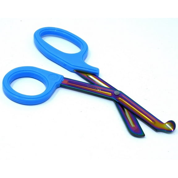Sky Blue Handle with Fluoride Multi Color Blades Trauma Shears 7.25"
