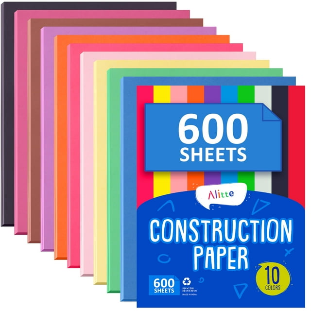 Papel construcción Alitte 600 hojas 22 x 30 cm 10 colores