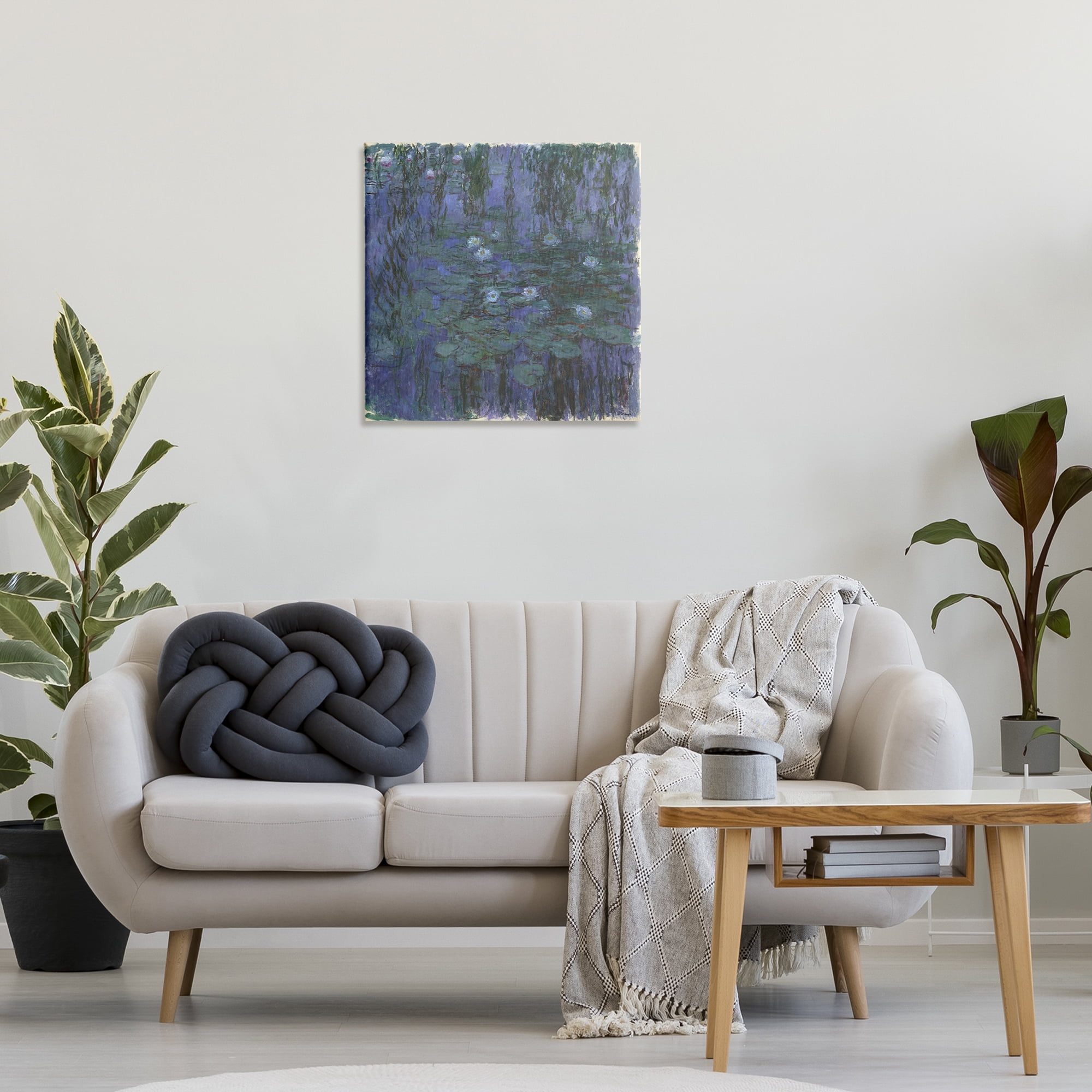 Stupell Industries Classic Monet Blue Water Lilies Landscape & Nature Painting Wrapped Canvas Art Print Wall Art, 24 x 24